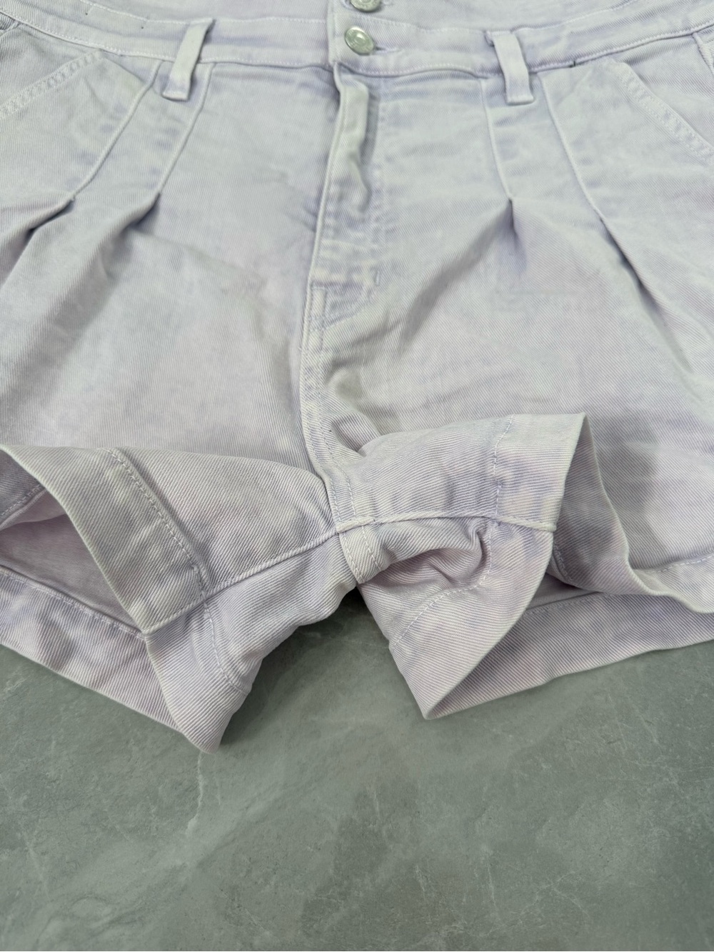 Women’s Veronica Beard Jaylen High Rise Notch Pleated Denim Shorts Size 31 / 12 - Picture 7 of 16